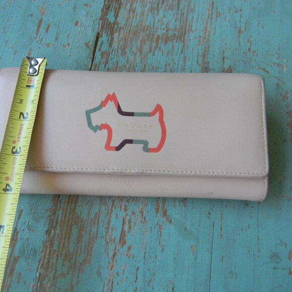 RADLEY London Smooth PINK Leather Shadow Stripe CLUTCH Wallet Scottie LARGE - Picture 3 of 9